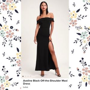 Black off the shoulder maxi dress